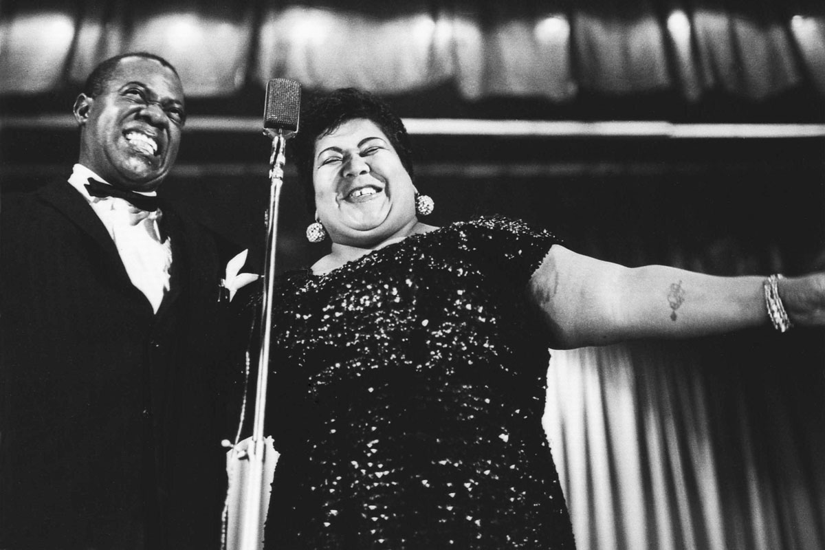 ArmstrongLouisMiddletonVelm Louis Armstrong e Velma Middleton, Milano, 1959 © Riccardo Schwamenthal / CTSimages - Phocus